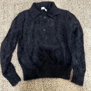 Zara fuzzy knit black sweater small